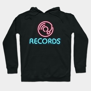 Records Neon Sign Hoodie